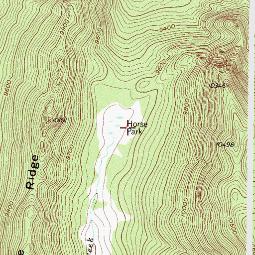 Topographic Map of Horse Park, CO