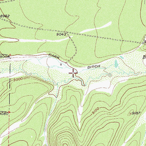 Topographic Map of Park Ditch, CO