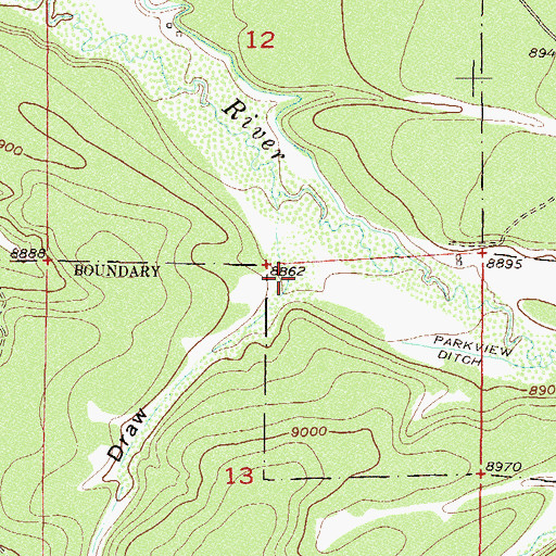 Topographic Map of Whiskey Draw, CO