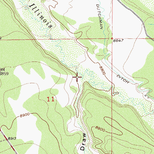 Topographic Map of Haney Draw, CO