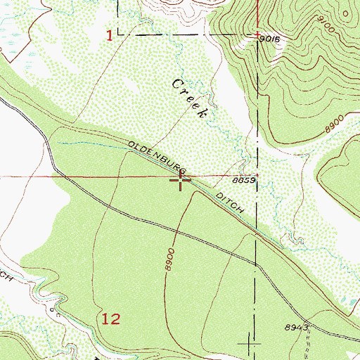 Topographic Map of Oldenburg Ditch, CO