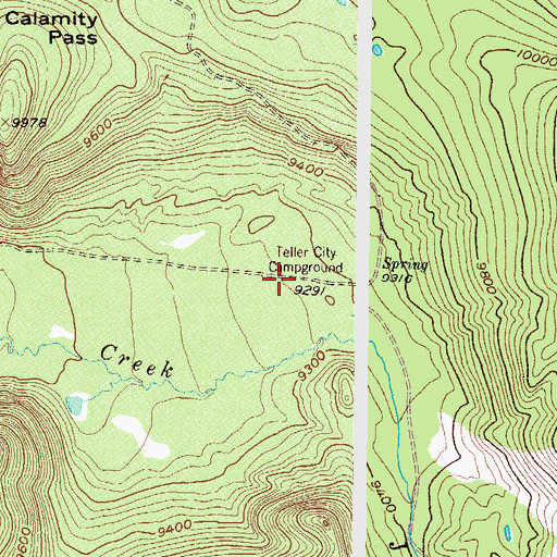 Topographic Map of Teller City Campground, CO