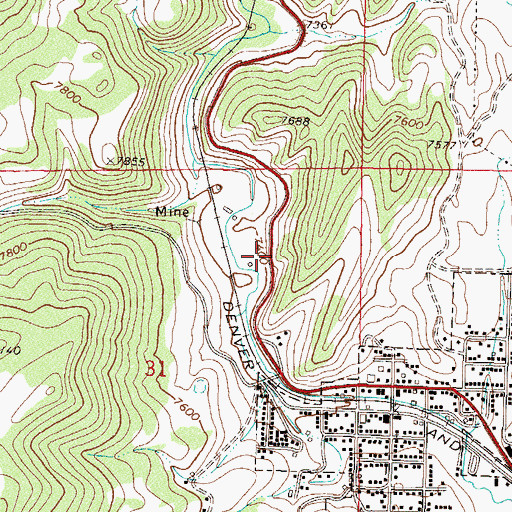 Topographic Map of Oak Dale Ditch, CO