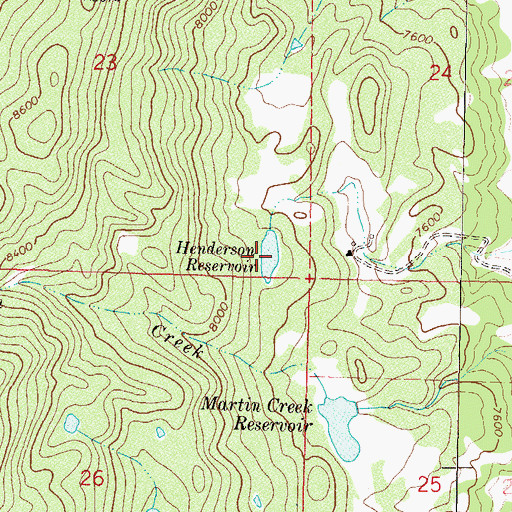 Topographic Map of Henderson Reservoir, CO