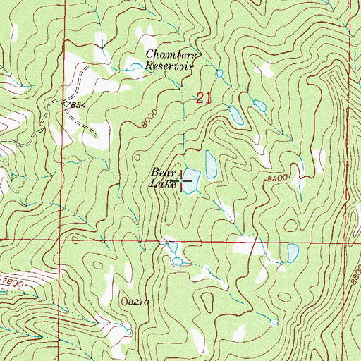 Topographic Map of Bear Lake, CO