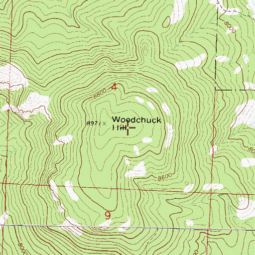 Topographic Map of Woodchuck Hill, CO