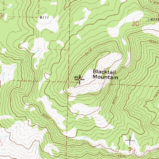 Topographic Map of Blacktail Mountain, CO