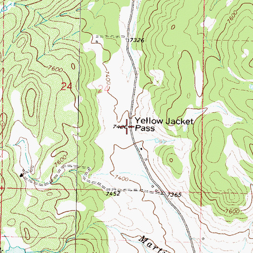 Topographic Map of Yellow Jacket Pass, CO