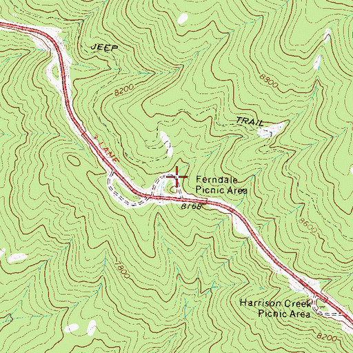 Topographic Map of Ferndale Picnic Area, CO