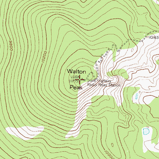 Topographic Map of Walton Peak, CO