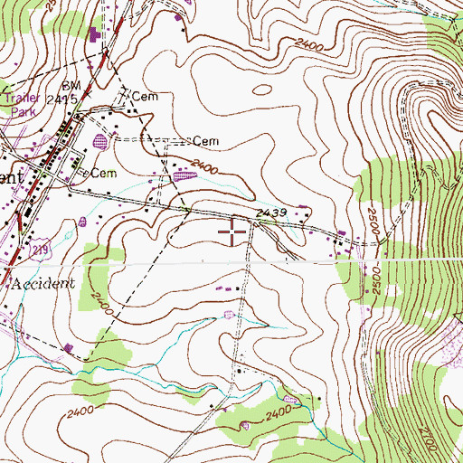 Topographic Map of Accident Elementary School, MD