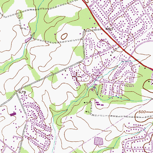 Topographic Map of Avenel, MD