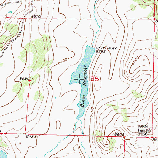 Topographic Map of Binco Reservoir, CO