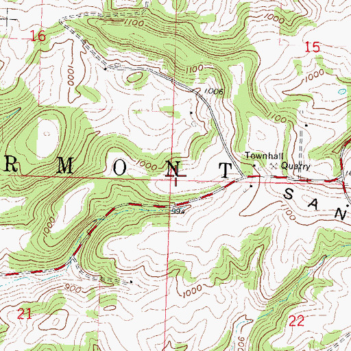 Topographic Map of Town of Vermont, WI