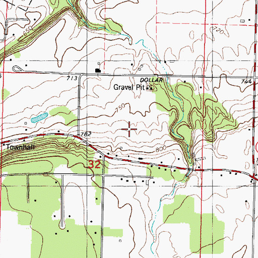 Topographic Map of Town of Ledgeview, WI