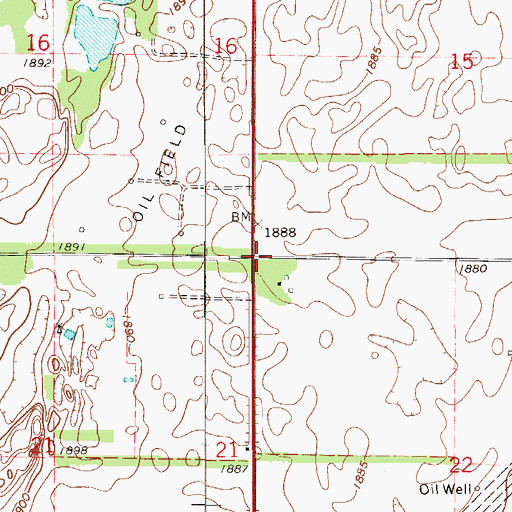 Topographic Map of Township of North Seward, KS
