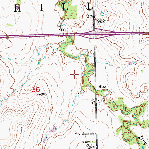 Topographic Map of Township of Maple Hill, KS