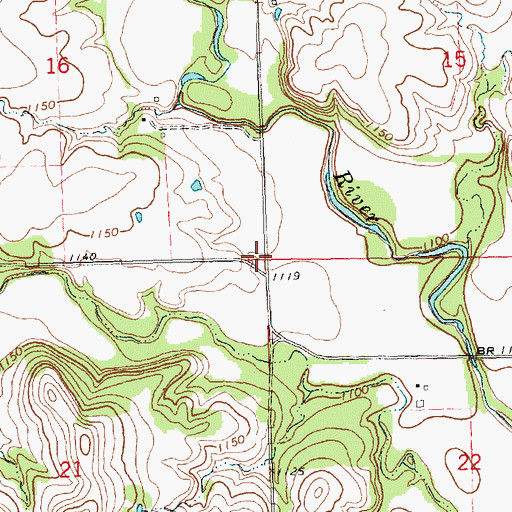 Topographic Map of Township of Union Center, KS