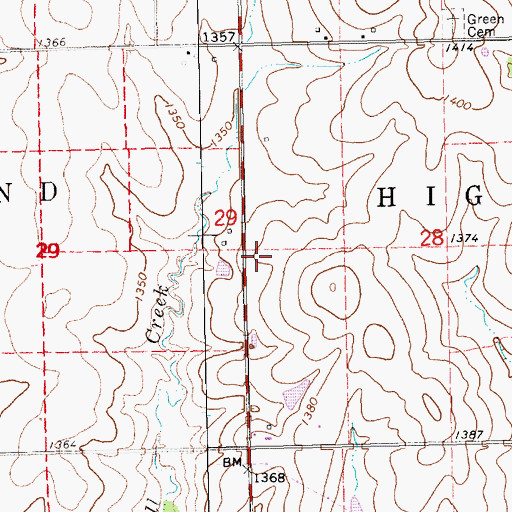 Topographic Map of Township of Highland, KS