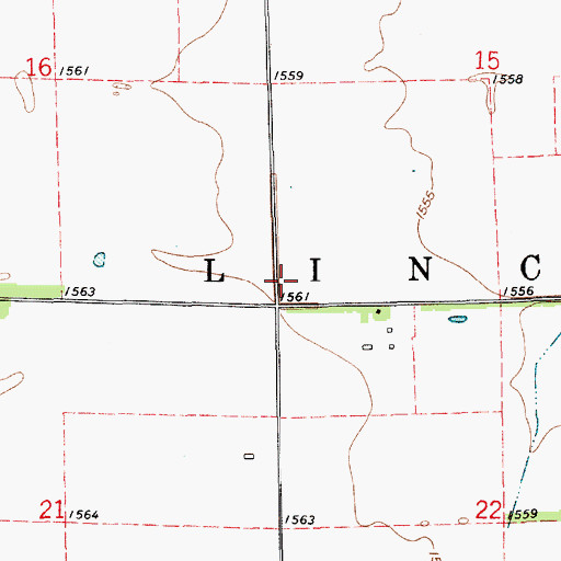 Topographic Map of Township of Lincoln, KS