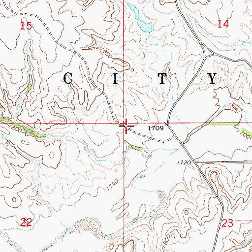 Topographic Map of Township of Sun City, KS
