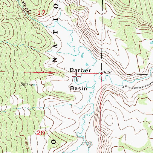 Topographic Map of Barber Basin, CO