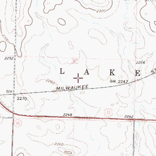 Topographic Map of Township of Lake (historical), SD