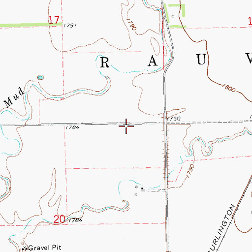 Topographic Map of Township of Rauville, SD