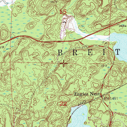 Topographic Map of Township of Eagles Nest, MN