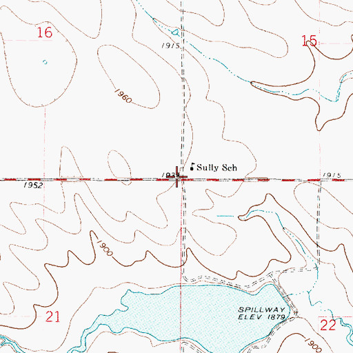 Topographic Map of Township of Sully, SD