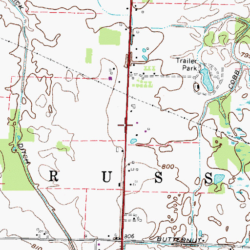 Topographic Map of Township of New Russia, OH
