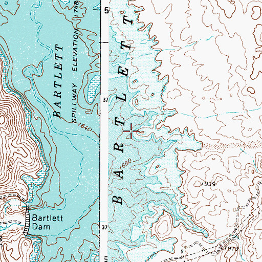 Topographic Map of Panic Rock, AZ