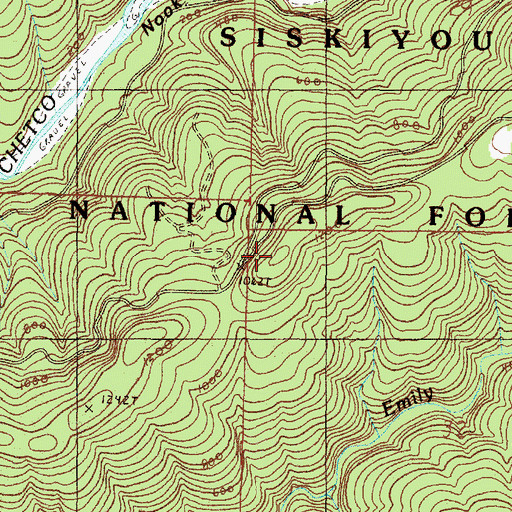 Topographic Map of Panda Ridge, OR