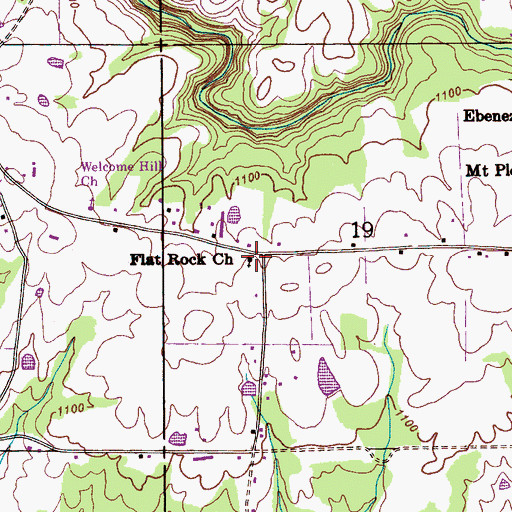 Topographic Map of Flat Rock School (historical), AL