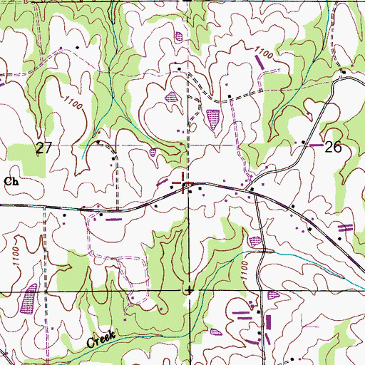 Topographic Map of New Harmony School (historical), AL