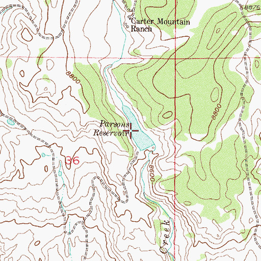 Topographic Map of Parsons Reservoir, CO