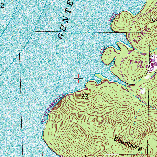 Topographic Map of Town Creek Ferry (historical), AL