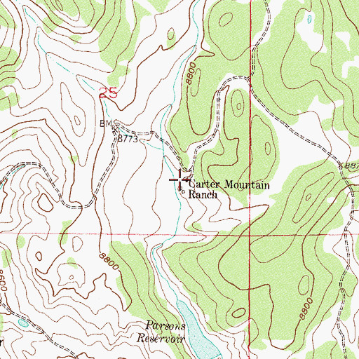 Topographic Map of Carter Mountain Ranch, CO