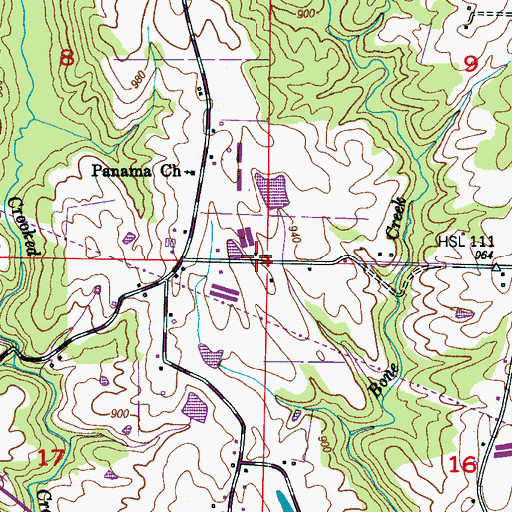 Topographic Map of Panama School (historical), AL