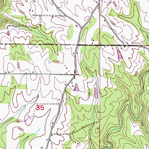Topographic Map of Pleasant Ridge, AL