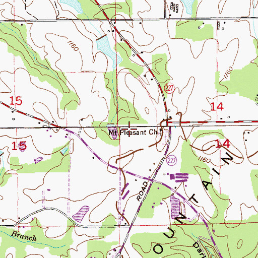 Topographic Map of Carter School (historical), AL