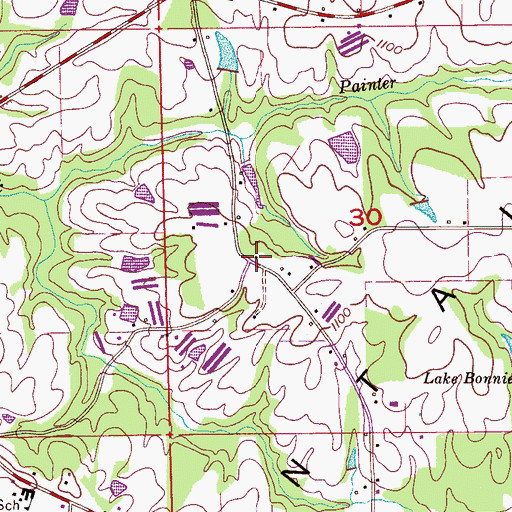 Topographic Map of Halford School (historical), AL