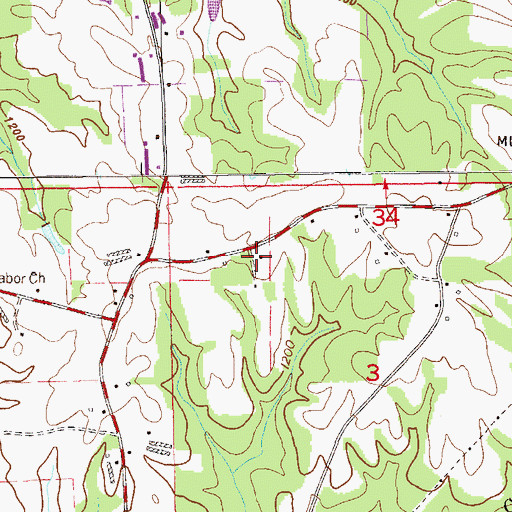 Topographic Map of Midway School (historical), AL
