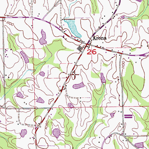 Topographic Map of Mount Zion School (historical), AL