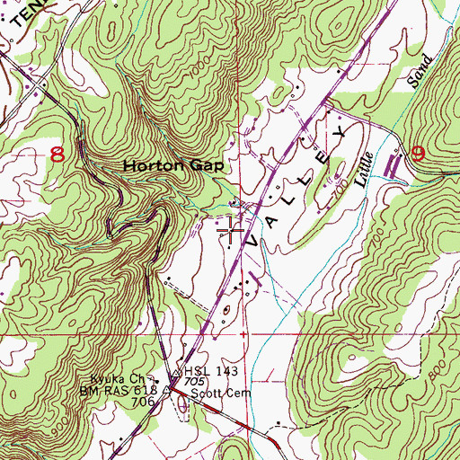 Topographic Map of Kyuka School (historical), AL