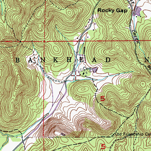 Topographic Map of Buzzard Cove, AL
