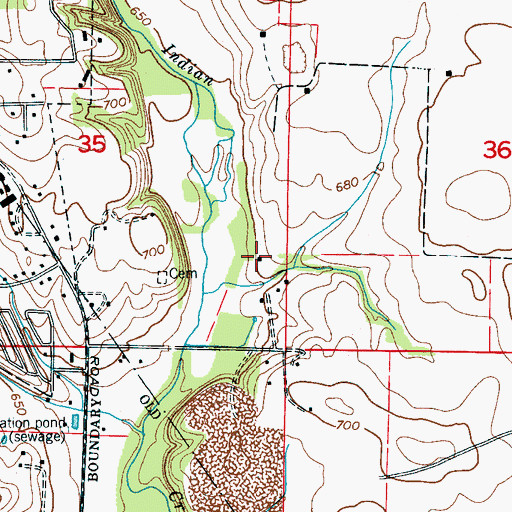 Topographic Map of Lankford Mill (historical), AL