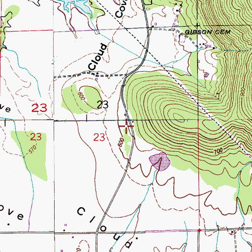 Topographic Map of Liberty Grove School (historical), AL