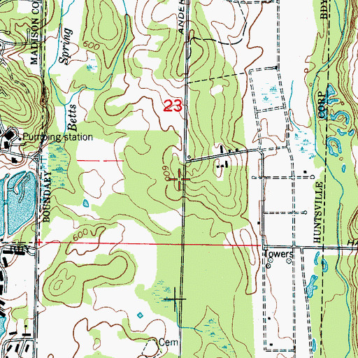 Topographic Map of Union Hill School (historical), AL