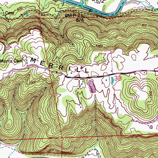 Topographic Map of Harding Chapel (historical), AL